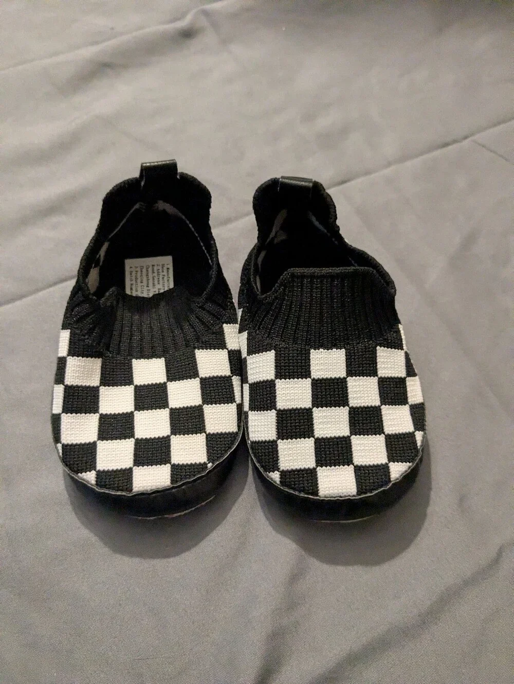 baby checked slip on shoes